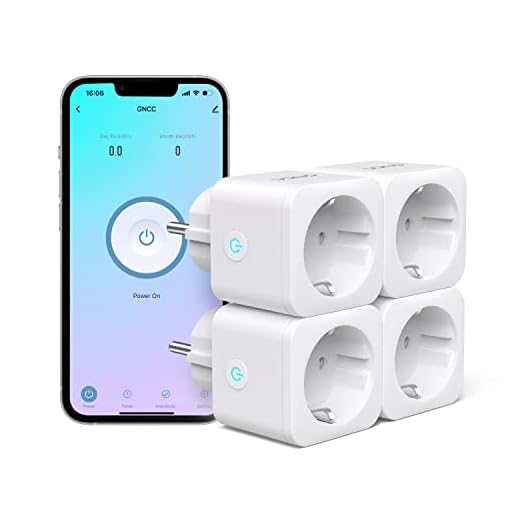 GNCC GSP12 Enchufe Inteligente Wifi con Monitor de Energía Enchufe Alexa Programable con Temporizador Control Remoto por APP and Voz Compatible con Alexa y Google Home 16A 3680W 4PCS
