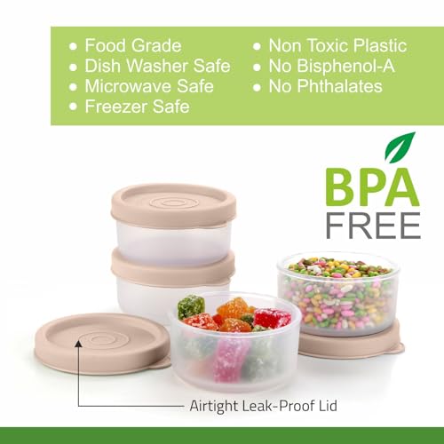 Image of Signoraware Nano BPA Free Plastic Containers Set (40mlx4 | Set of 4 | Brown)