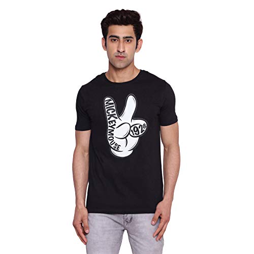 Image of Mickey Mouse Family by Wear Your Mind Men's Regular Fit Round Neck Short Sleeves Knitted T-Shirt