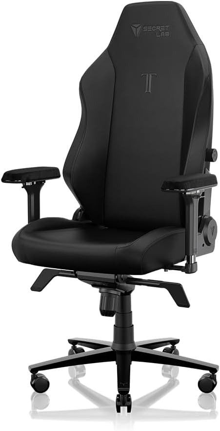 Titan Evo NanoGen Pure Black Gaming Chair - Regular, Leatherette | Ergonomic, Lumbar Support, High Back, Reclining, Magnetic Head Pillow, Standard (285 lbs), 4D Armrests, Height Adjustable