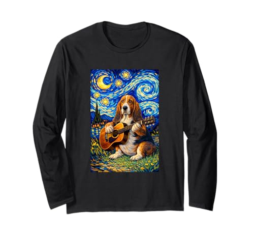 Basset Hound Playing Guitar Whimsical Art Dog Music Camping ����T�V���c