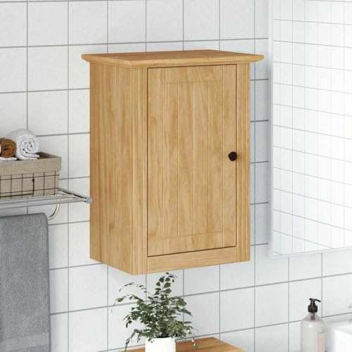 sephironlbb Bodo Armoire murale de salle de bain - Marron miel - En bois - 44 x 30 x 60 cm - Avec porte - Espace de rangement pour meubles de salle de bain -...