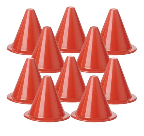 Cône de signalisation Pegane lot de 10 plots rouges pour parcours sportif