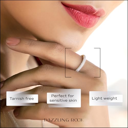 Dazzlingrock Collection 0.25 Cttw Round White Diamond 3 Row Studded Stackable Wedding Band for Women in 14K Solid Gold2