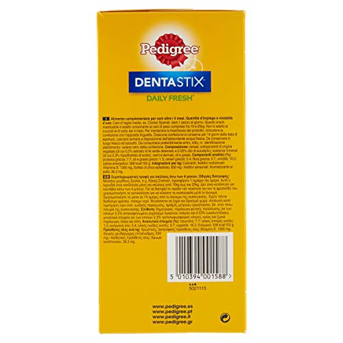 Pedigree Denta Stix Fresh Multipack für mittelgrosse Hunde (10-25kg),4x7Stck., 1er Pack (1 x 720 g)