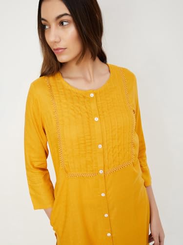 Image of Max Women's Rayon Regular Fit Dobby Regular Kurta