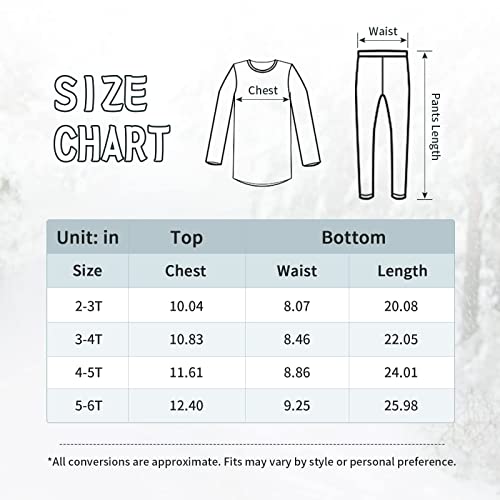 American Trends Boys' Thermal Underwear Set Toddler Long Johns Winter Clothes Kids Thermal Set Girls Base Layer Snow Pants Black 2T-3T #TOP6
