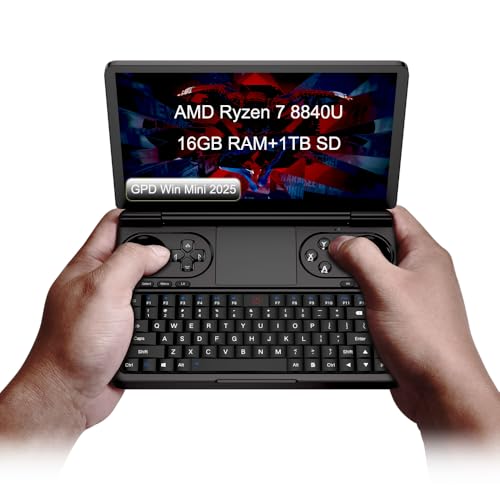 Image of WEELIAO GPD Win Mini 2025 Gaming PC, 7 inch 1080p Touchscreen with AMD Ryzen 7 8840U, 16GB RAM, 1TB SSD