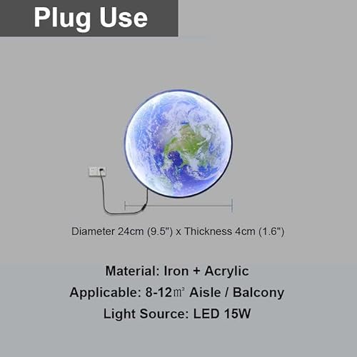 Led Wall Sconce With App/Remote Control, Earth Atmosphere Lamp Mural Lights Home Decor, Wall Light Living Room Fresco Home Art Hallway Lighting Light Fixture #TOP1