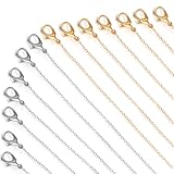 YBEATY 40 Pack Necklace Chains Bulk Gold and Silver Plated DIY Cable Link Chains for DIY Jewelry Making Supplies Jewelry Making Accessories (19 Inches)
