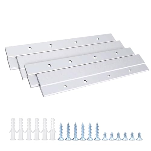 French Cleat Picture Hanger, Aluminum Z Hanger Interlocking Wall Mounting Bracket Hardware Kit Z Clips for Hanging Wall Painting, Mirrors, Panels, Artwork, Cabinet, Whiteboard (6inch-4Pairs)