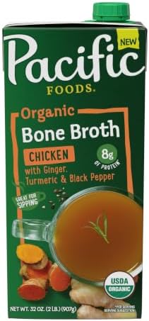 Pacific Foods Organic Turmeric Ginger Black Pepper Bone Broth, 32 OZ