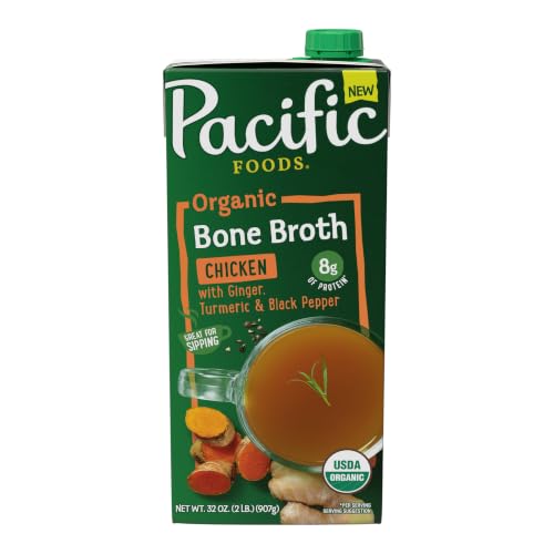 Pacific Foods Organic Turmeric Ginger Black Pepper Bone Broth, 32 OZ