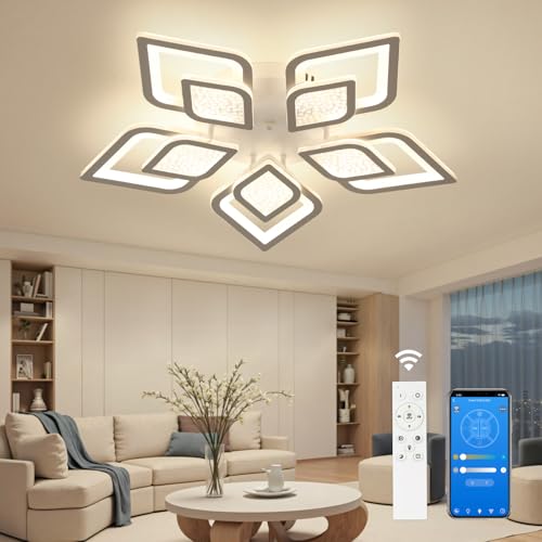 Amichevole per gli occhi e senza sfarfallio: Questo lampadario led fornisce un'illuminazione soffice e stabile senza sfarfallio e un indice di resa cromatica (CRI) superiore a 85, proteggendo efficacemente la vista. Garantisce un uso confortevole anche per periodi prolungati, rendendolo ideale per camerette e stanze degli adolescenti