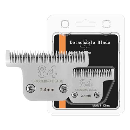 HONGNAL 84# Pet Dog Grooming Stainless Steel Blade Compatible with Ainds Oster A5 Wahl KM-10 and Other Series Detachable Clippers Cut Length 3/32-Inch