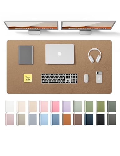 Image of YSAGi Leather Desk Pad Protector, Office Desk Mat, Large Mouse Pad, Non-Slip PU Leather Desk Blotter, Laptop Desk Pad, Waterproof Desk Writing Pad for Office and Home (Bronze, 47.2 inch x 23.6 inch)