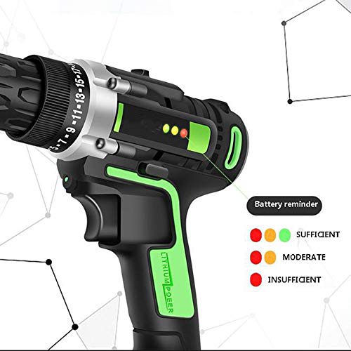 QHYXT Akku-Bohrschrauber, Akku-Bohrschrauber-Set 88 V, LED-Arbeitslicht, Elektroschrauber, Leistungsanzeige – Bild 7