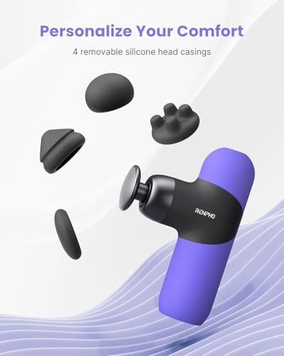 Image of RENPHO Mini Thermal Massage Gun with Heat, Color Silicone Casing, 4 Speeds