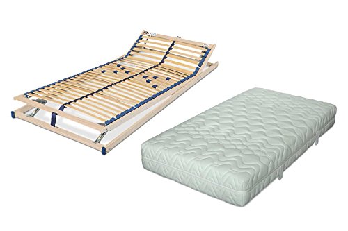 Malie Set Polar H3 5-Zonen Tonnentaschenfederkernmatratze in 140 x 200 cm Plus Lattenrost Olymp in 140 x 200 cm | fertig montiert und sofort lieferbar