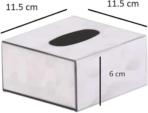 Dynore Stainless Steel Square Tissue Paper Holder Box