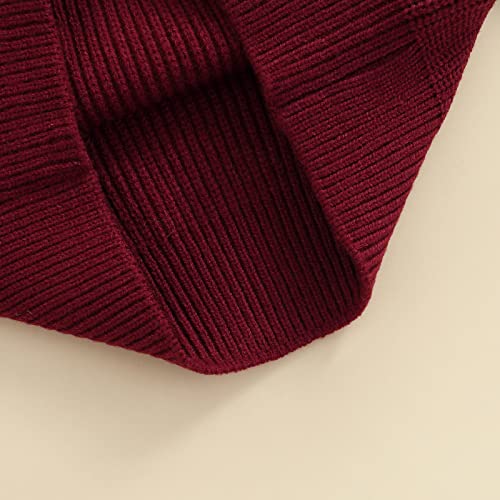 Ciycuit Toddler Baby Girl Boy Sweater Fall Winter Warm Long Sleeve Knit Chunky Oversized Sweater Burgundy 18-24 Months #TOP5