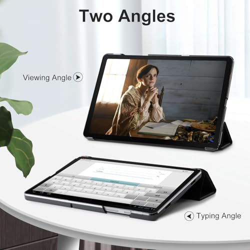 CoBak for Samsung Galaxy Tab A11+ Plus 11 Inch 2025/A9+ Plus 2023 - PU Leather Smart Cover for Tab A11+, Translucent Hard Shell, Multi-Viewing Angles, Black