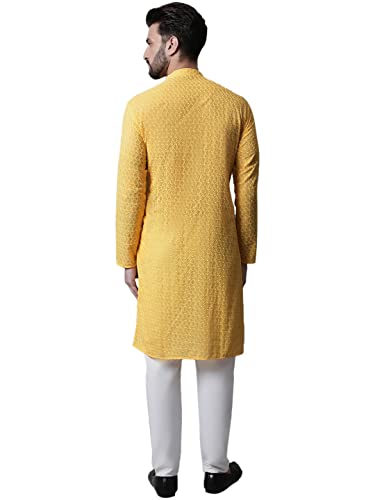 Image of Jompers Men's Regular Fit Cotton Embroidered Kurta Set