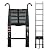 Black Telescoping Ladder - 12.5FT Aluminum Extension Ladder with 2 Hooks - Non-Slip for Home, Roof, RV & Outdoor - Max Load 330LB