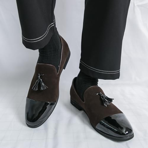 Minishion Mens Slip on Dress Shoes with Tassel Casual Penny Loafers Moccasins2