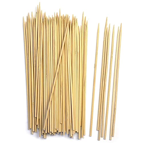 (Pack of 75) Natural Wooden Eco-Friendly Long Bamboo Wooden Skewers Sticks Shashlik Sticks for Marshmallow Smores Roasting Sticks Chocolate Fountain Kebab BBQ Fruit Candy Floss Buffet Party Cooking