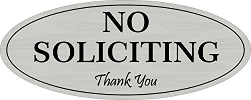 Supply360 Premium Oval No Soliciting, Thank You, Small, 2