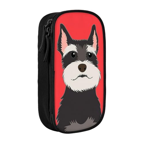 シュナウザー バディ犬ペンケース 文具 ファッション 収納 筆袋 多功能 中の高校生 軽い量 男女通用 鉛筆の箱 学生 児童 誕生日 入学 贈り物 包 収納包 Black