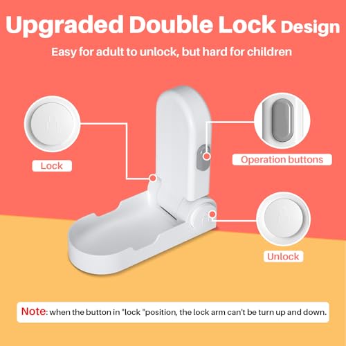 REDTRON Kindersicherung für Türklinken, 2 pack Kindersicherung Tür mit 3M Klebstoff, Türgriffschlösser für Kleinkinder für Schlafzimmer, Badezimmer, kein Werkzeug erforderlich