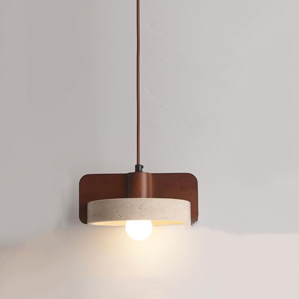 TONFON Modern Home Decoration Chandelier Nordic Wabi Sabi Style Pendant Light Yellow Travertine Farmhouse Hanging Lamp for Kitchen Island Living Room Bedroom Bedside Dining Room Hallway
