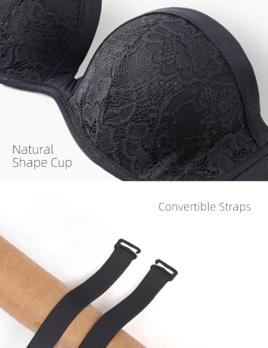 Image of Upushall Strapless Push Up Bras for Women Padded Deep Plunge Seamless Bra | U Shape, Halter, Non Slip, Supportive, Convertible Straps