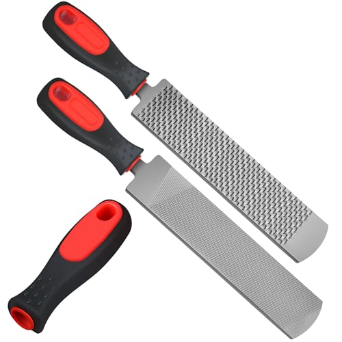 Image of Gisafai 2 Pcs 12 Inch Rasps for Shoeing Horses with Handle Trimming File Carbon Steel Farrier Tools for Repair Horse Goat Hooves Cow Donkey Pig Animal Hooves Repairing Wood Working Supplie