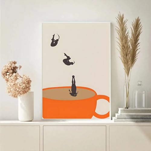 Affiche rétro plongée sous-marine grand format pour amateur de café - 2