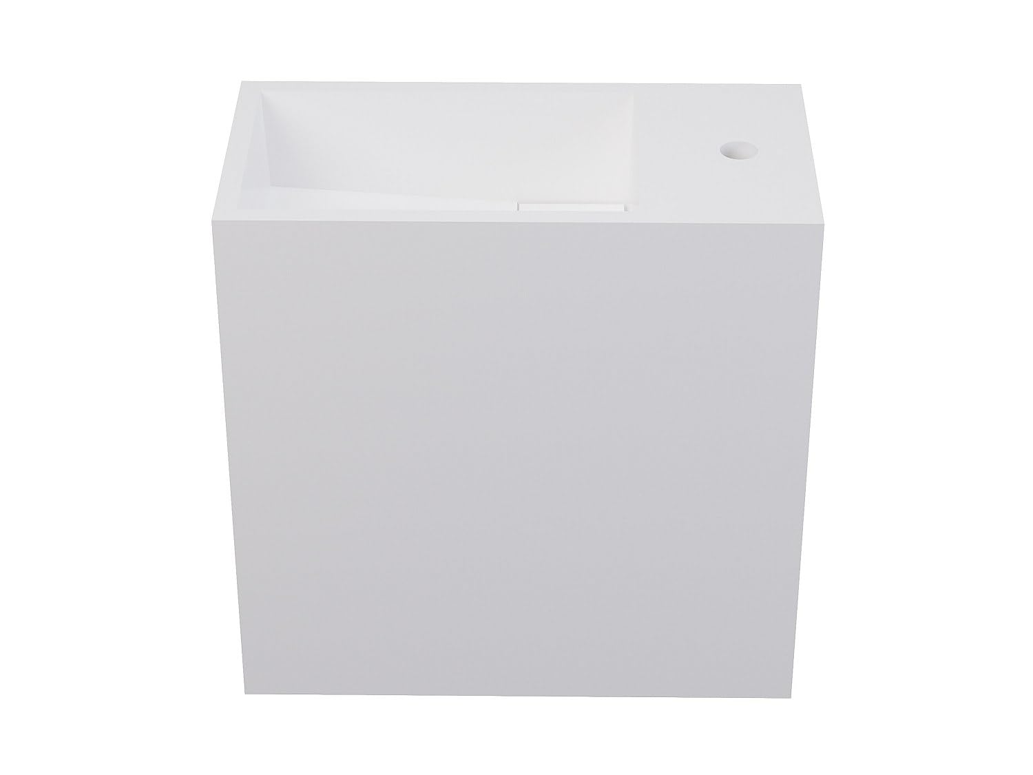 Vente-unique - Lavabo con encimera integrada Pumori - L 40cm x A 20cm x H 40cm - superficie sólida - blanco