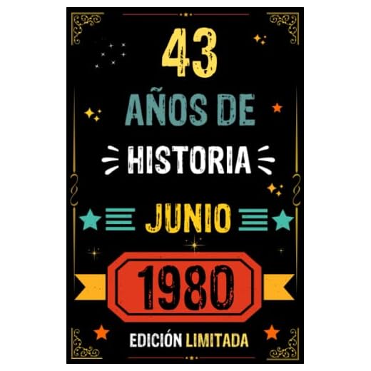CUADERNO, 43 AÑOS DE HISTORIA JUNIO 1980 EDICIÓN LIMITADA: Regalo de 43 cumpleaños para mujeres y hombres, ideas de 43 cumpleaños... un cumpleaños... ... regalo de 43 cumpleaños para él/ella.