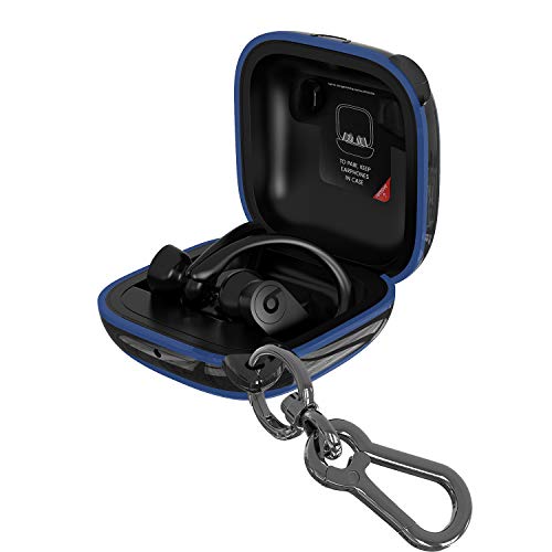 ANKASI Cover Compatible with Powerbeats Pro Case Full Protective Shockproof Anti-Slip Silicone Case for Beats Powerbeats Pro 2020 (Black Edge+Midnight Blue)