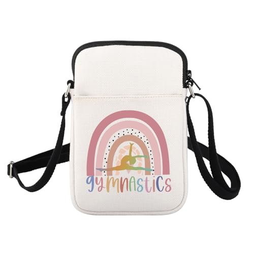 FUSTMW Gymnastics Crossbody Bag Gifts for Gymnastics Lovers Small Cell Phone Purse with Adjustable Strap Wallet Bag