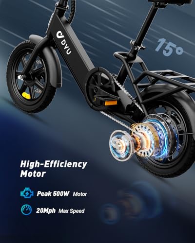 DYU Electric Bike for Adults Teens, Folding Electric