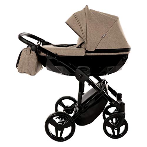 Lux4Kids Junama Kinderwagen Kombikinderwagen Premium Buggy Babyschale +Zubehör Isofix Wählbar Diamond by Ferriley & Fitz Stone 07 4in1 Autositz +Isofix