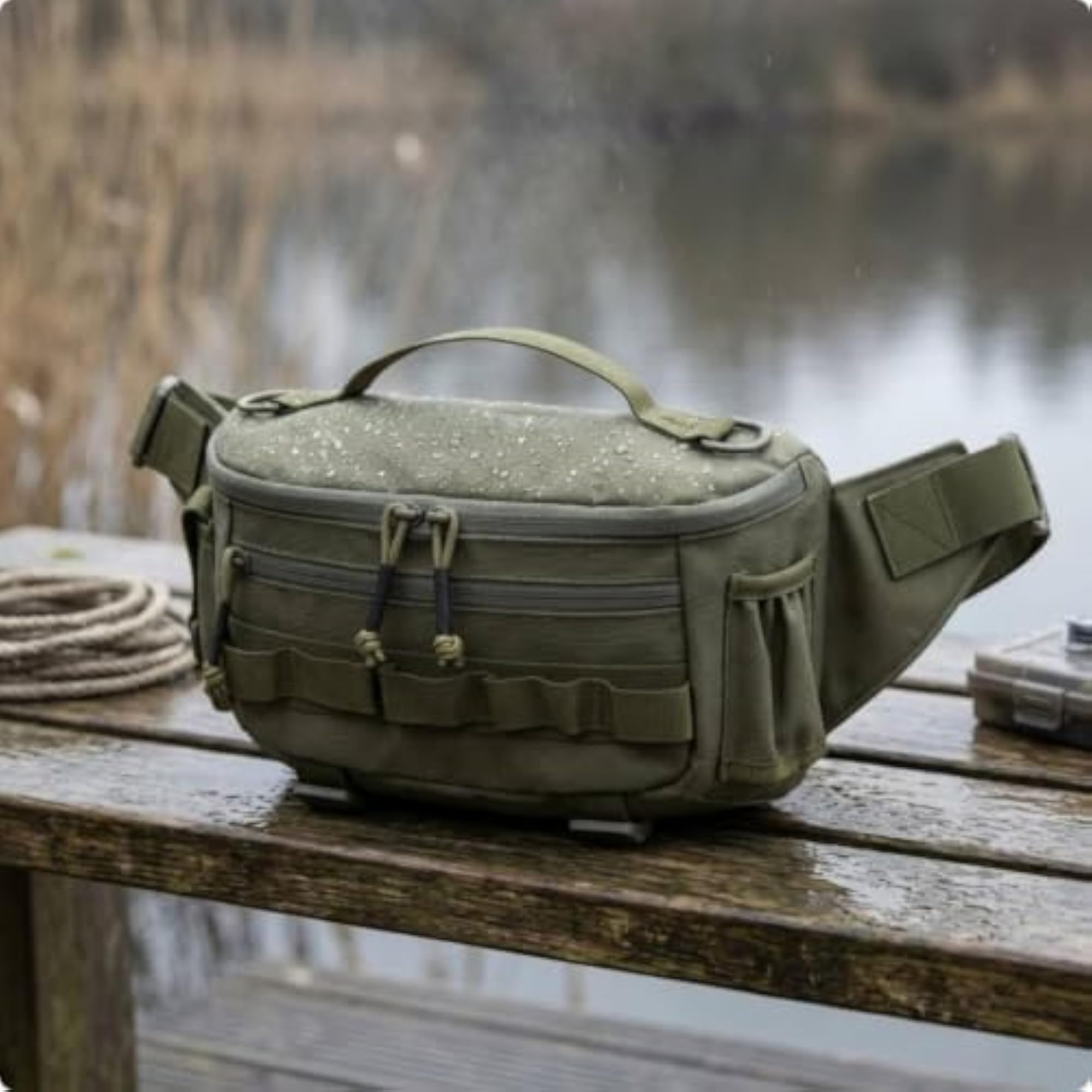 Large Capacity Lure Bag, Water-Resistant Fishing Waist Pack