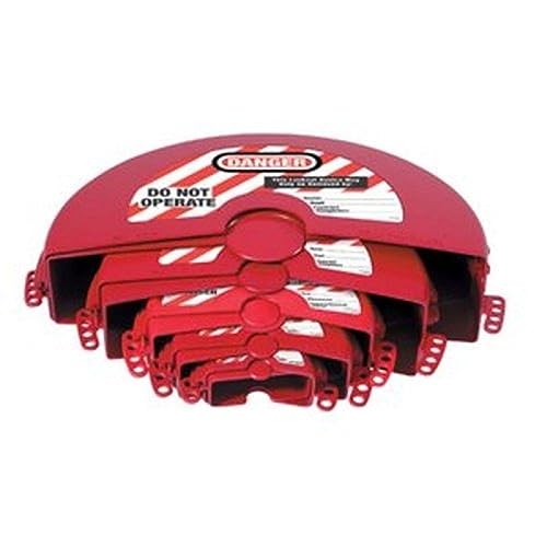 Master Lock 485 Lockout Tagout Rotating Gate Valve Lockouts, Pack of 5, Assorted Sizes