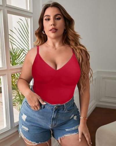Image of EUYZOU Womens Tummy Control Shapewear Tank Tops Seamless V-Neck Compression Tank Tops Body Shaper Camisole
