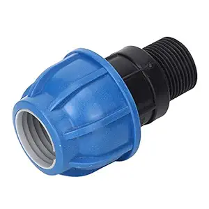 Ubersweet Water Pipe Fitting, Water Pipe Connector 2Pcs PE Plastic for Home Industry for Water Pipe(32mm to 1