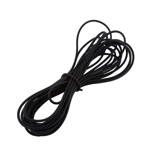 1 cuerda elástica fuerte, multifuncional, buena resistencia a la tracción, cuerda tensora para manualidades, fabricación de joyas (negro, 5 mm, 10 m)