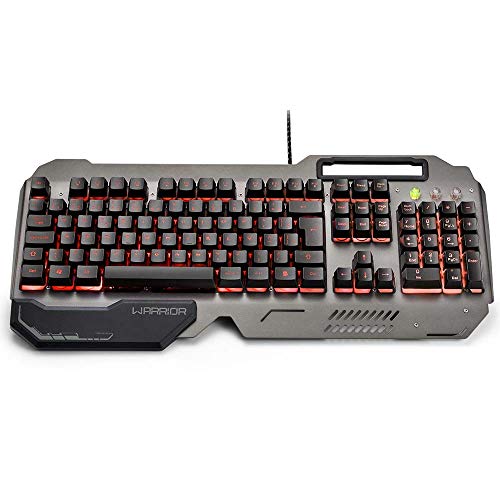 Combo Teclado e Mouse Gamer Superfície em Metal, Warrior, TC223, Prata