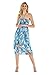 Matchable Family Hawaiian Luau Halter Dress, Simply Blue Leaves, Women, Medium